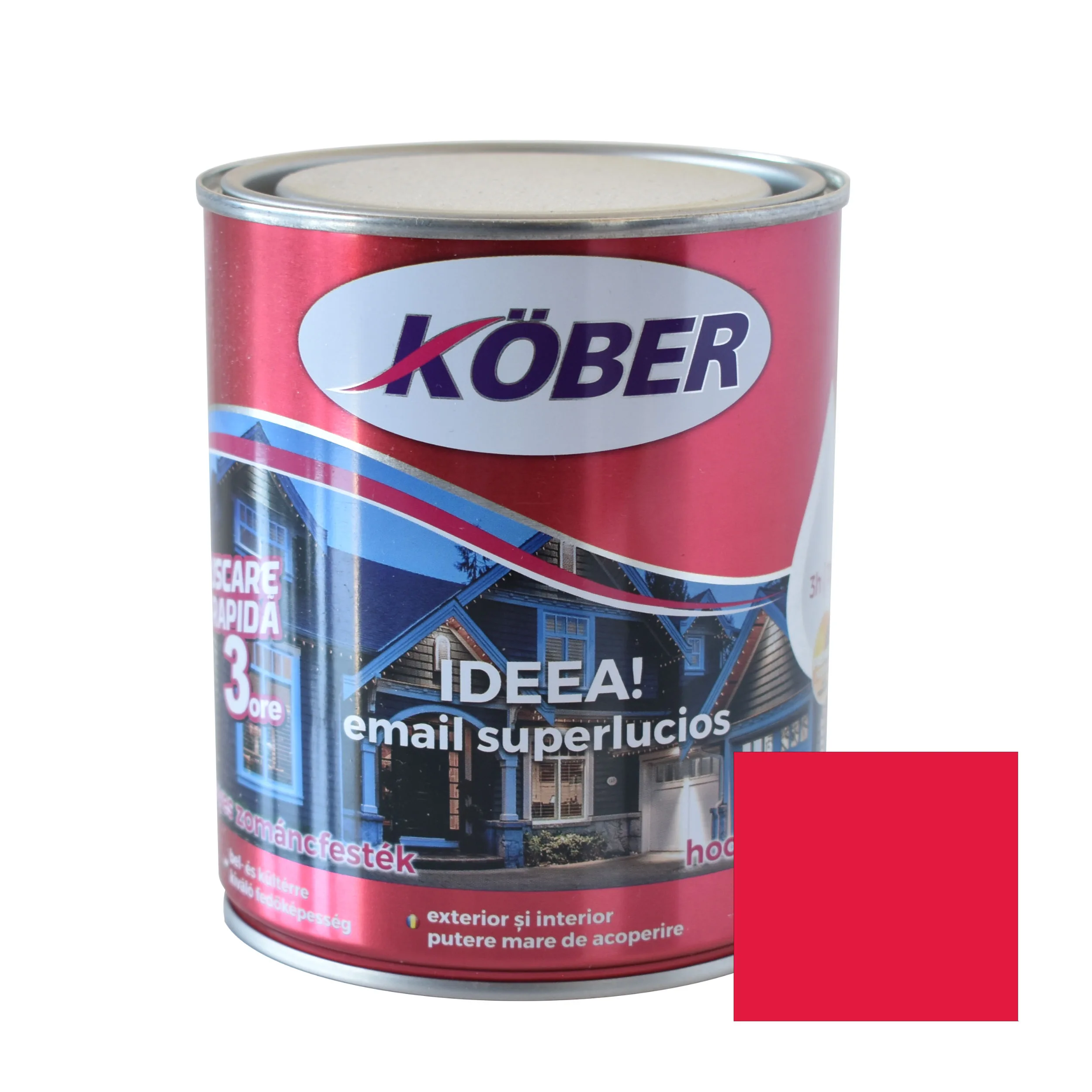 Vopsele pentru lemn si metal - Vopsea Alchidică Kober Ideea Roșu 0,75 L | PT Vest