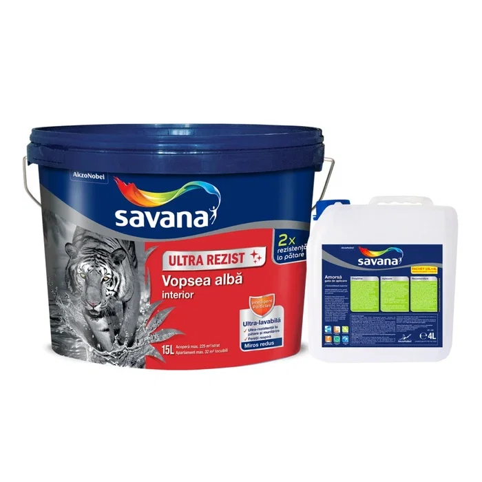 Vopsea si tencuieli decorative - Vopsea Savana Ultra Rezist 15 L + Amorsă 4 L | PT Vest