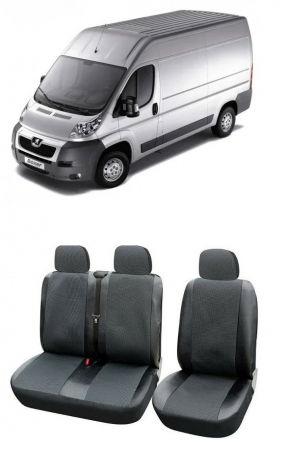 Peugeot - Huse scaune din piele si textil  Peugeot Boxer 3 locuri (2+1) 2006 - 2014