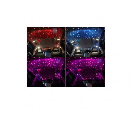 Tunning Auto - Kit fibra optica plafon instelat LED RGB cu telecomanda 0,75mm 200 fire 3 metri 12V Cod: HH-2003