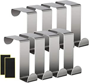 Mobilă și Mobilier - Cârlige de ușă din oțel inoxidabil Set de 8 cârlige reversibile pot fi folosite fără găurire. Cârlige de ușă cu grosime de 1 mm Umerașe pentru haine + 16 tampoane de protecție cu spumă pentru dulapuri