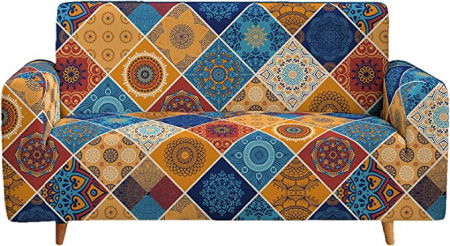 Mobilă și Mobilier - Husă de canapea exotică pentru canapea extensibilă cu 1 loc în formă de L,retro 90 - 140 cm