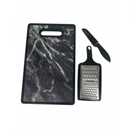 Casă & grădină - Planseta pentru tocat plus razatoare si cutit 37x23x1.20 cm,