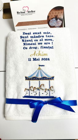 Prosoape brodate - Prosop mare brodat Nanut tematica Carusel