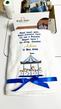 Prosoape brodate - Prosop mare brodat Nanuta tematica Carusel