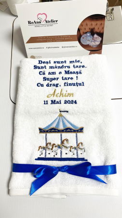 Prosoape brodate - Prosop mediu brodat Moasa tematica Carusel