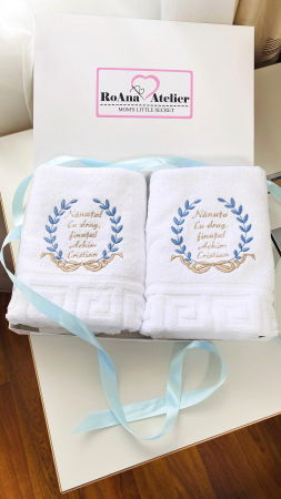 Prosoape brodate - Set prosoape brodate cadou Nanuti personalizat
