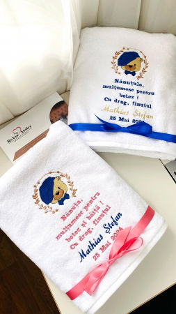 Prosoape brodate - Set prosoape Nanuti brodate cu tematica Ursulet 