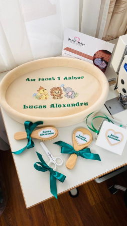 Tavite Mot Turta - Set Tavita Mot Bej Personalizata Safari