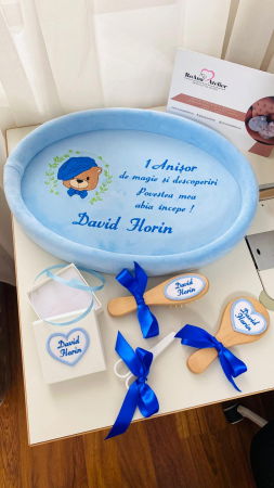 Tavite Mot Turta - Set Tavita Mot Bleu Personalizata Ursulet 1 Anisor