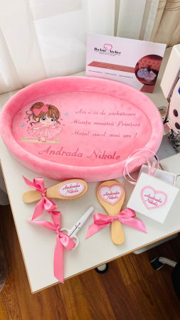 Tavite Mot Turta - Set Tavita Mot Roz Fetita Personalizata Printesa