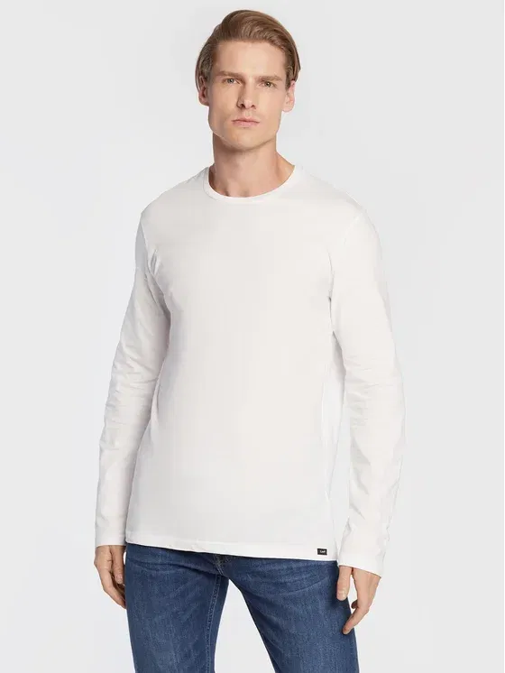 МУЖЧИНЫ - Lee Мужской Свитшот Белый / Чёрный Fitted