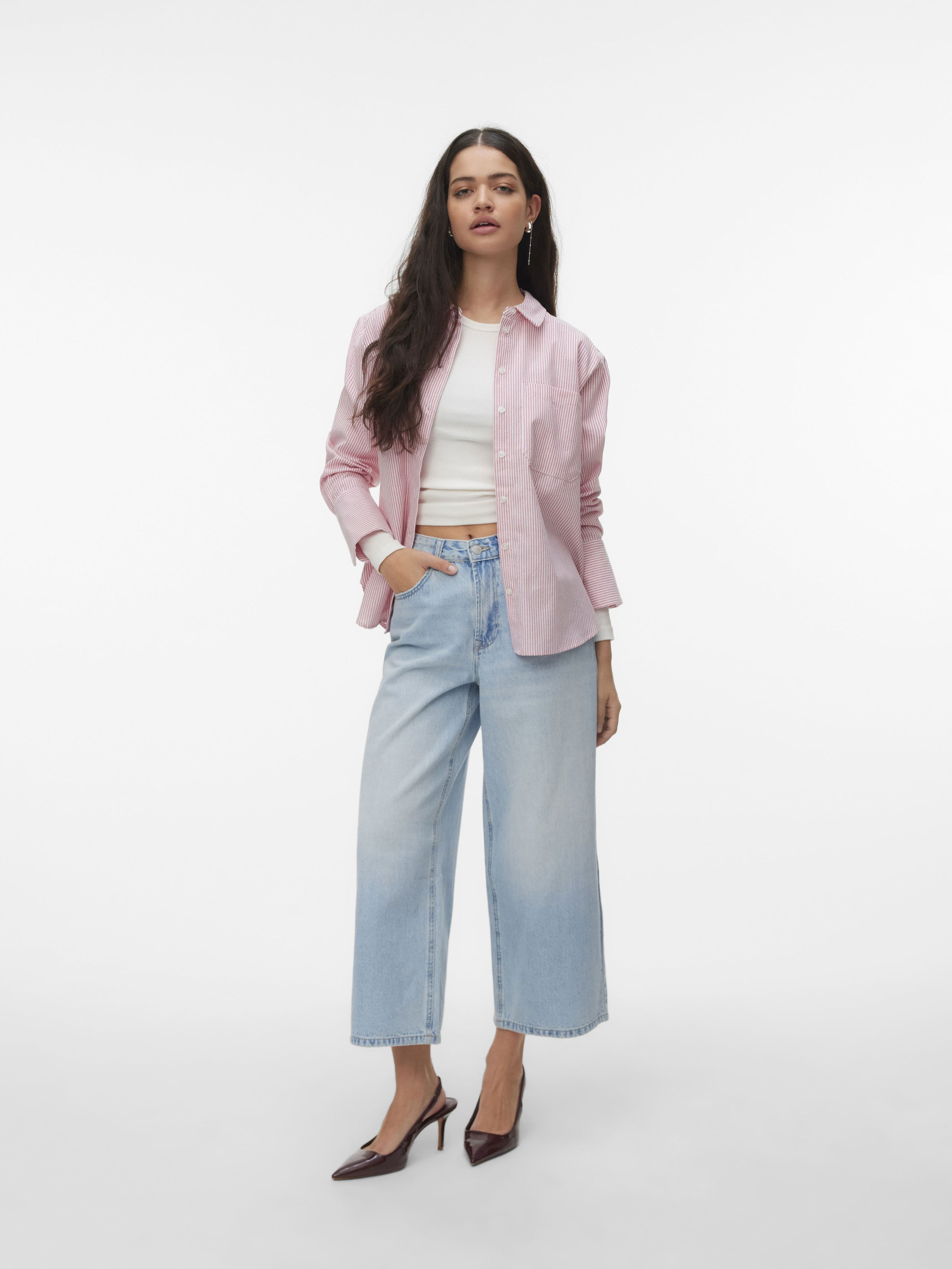VERO MODA Женские Джинсы Light Blue Denim Sienna Cropped