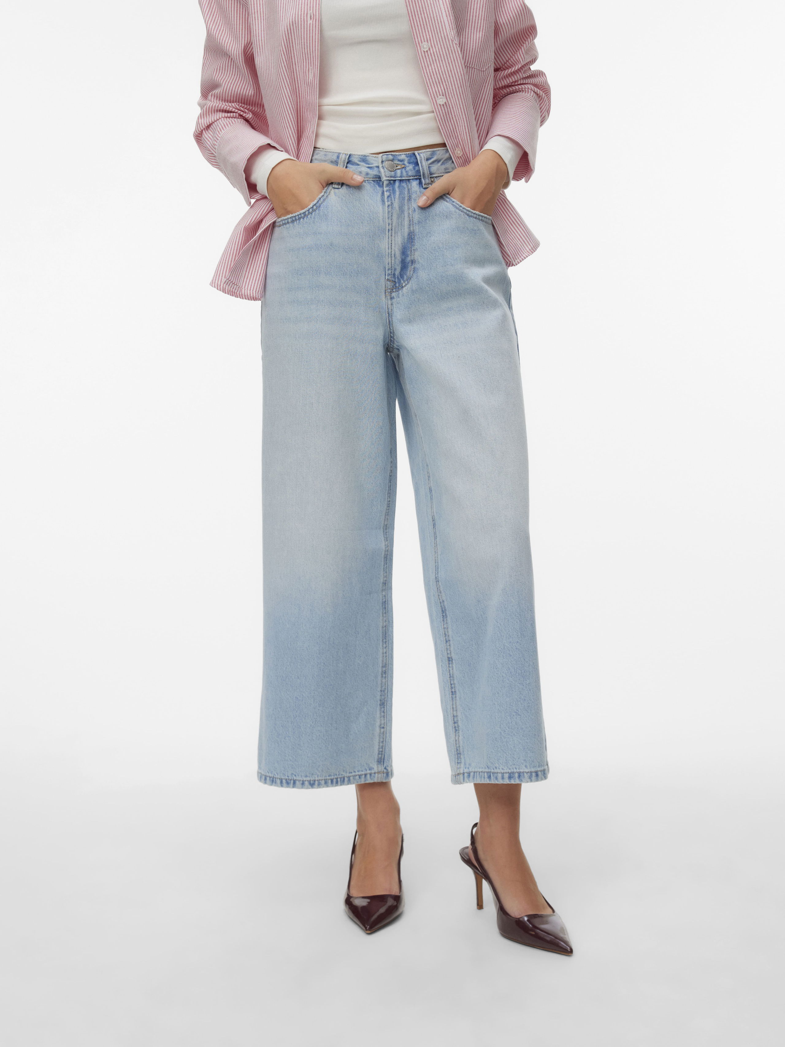 VERO MODA Женские Джинсы Light Blue Denim Sienna Cropped