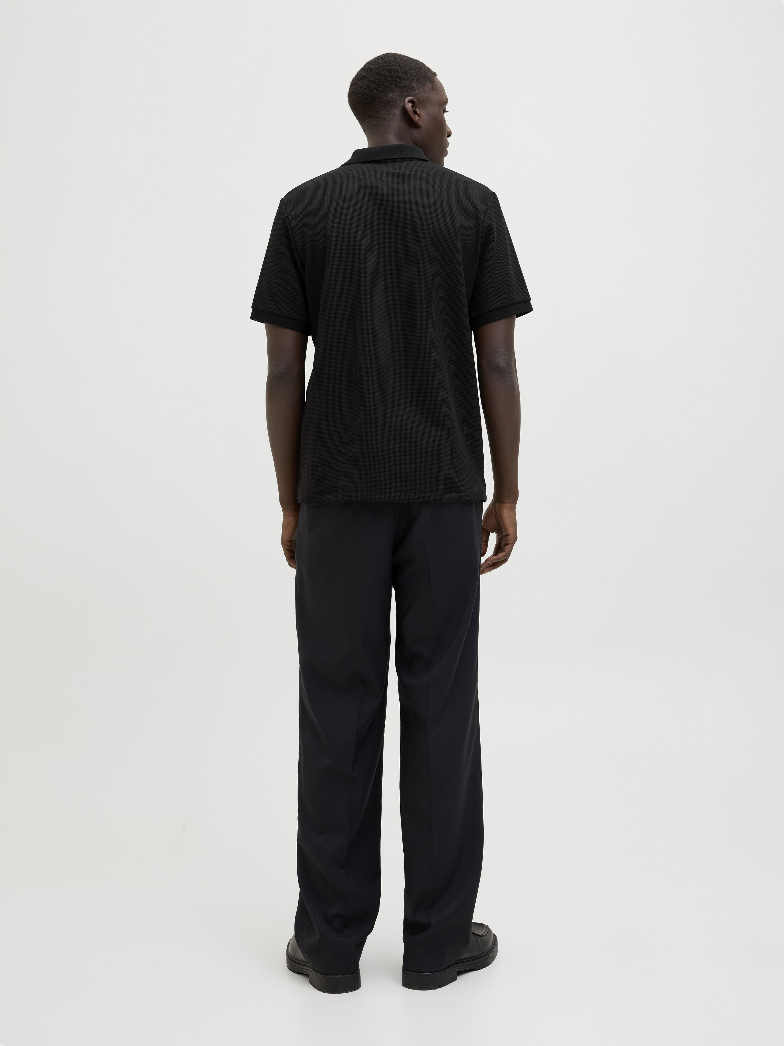 BARBATI - Jack Jones Tricou Polo Negru Standard Barbati