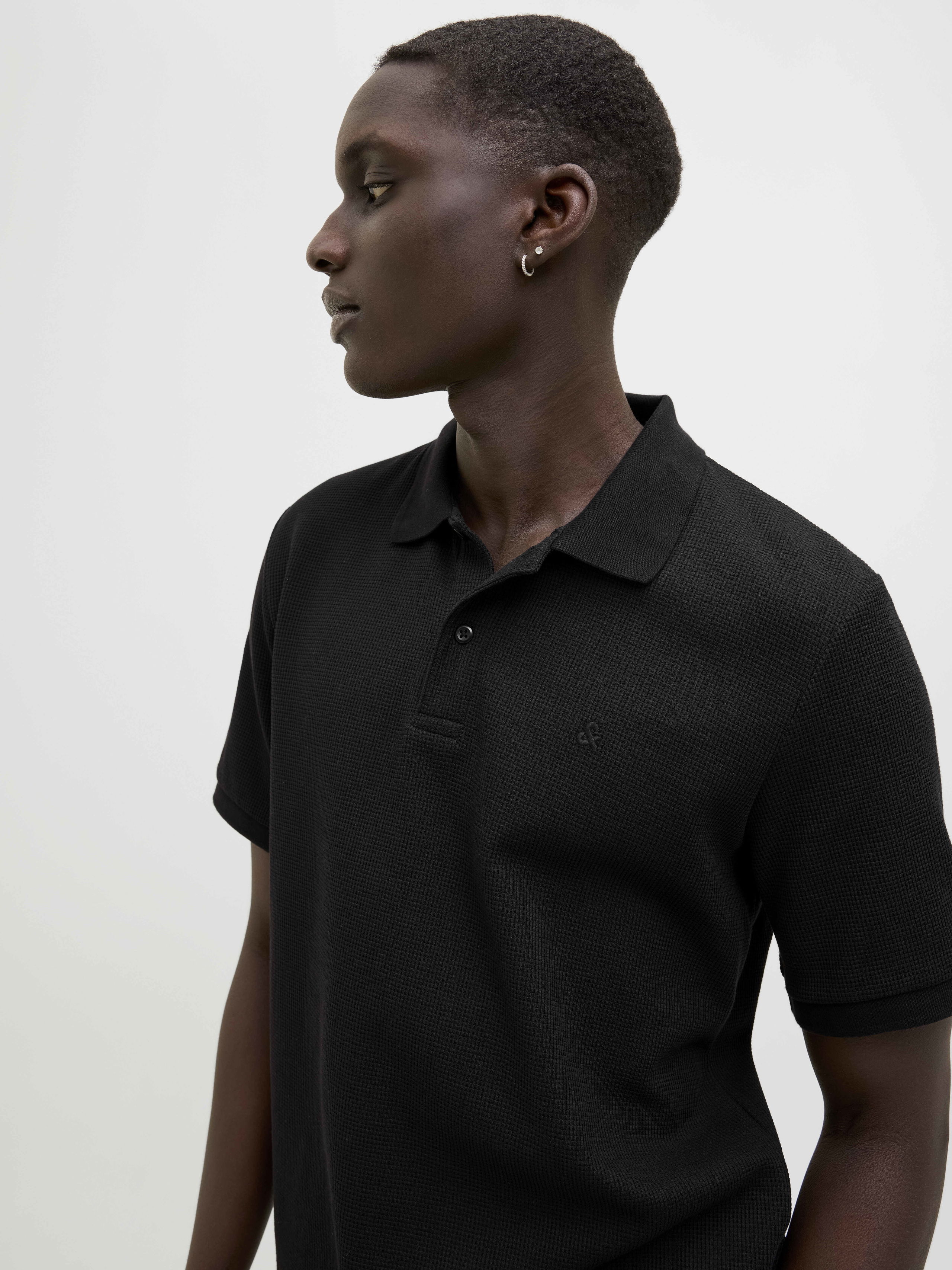 BARBATI - Jack Jones Tricou Polo Negru Standard Barbati