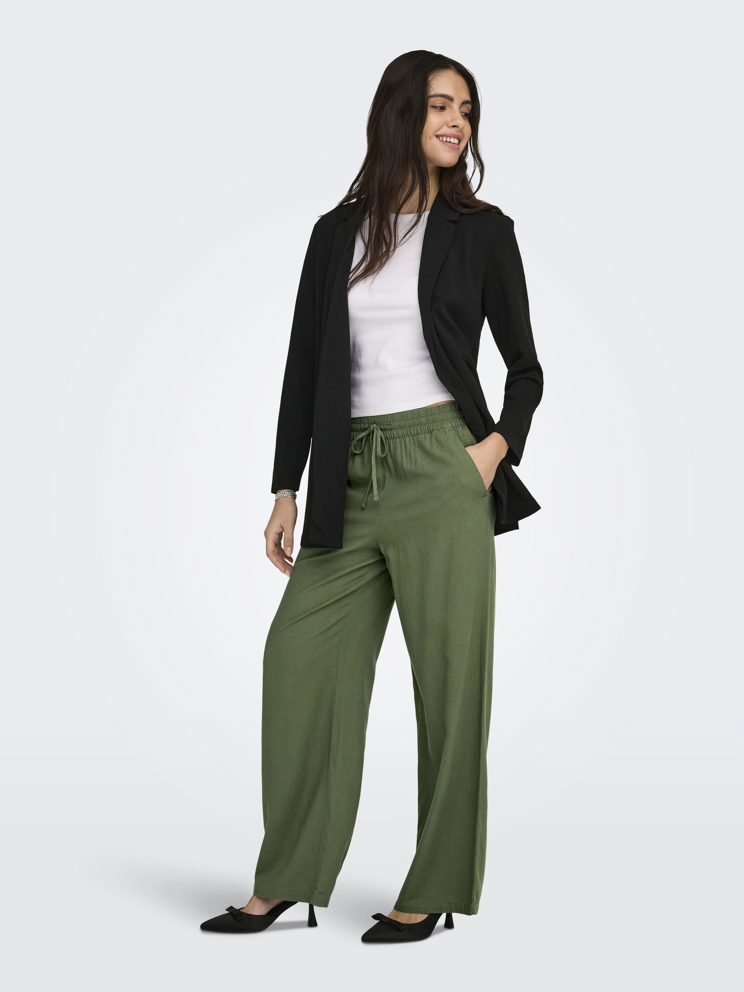 ЖЕНЩИНЫ - Женские Брюки Хаки  Loose