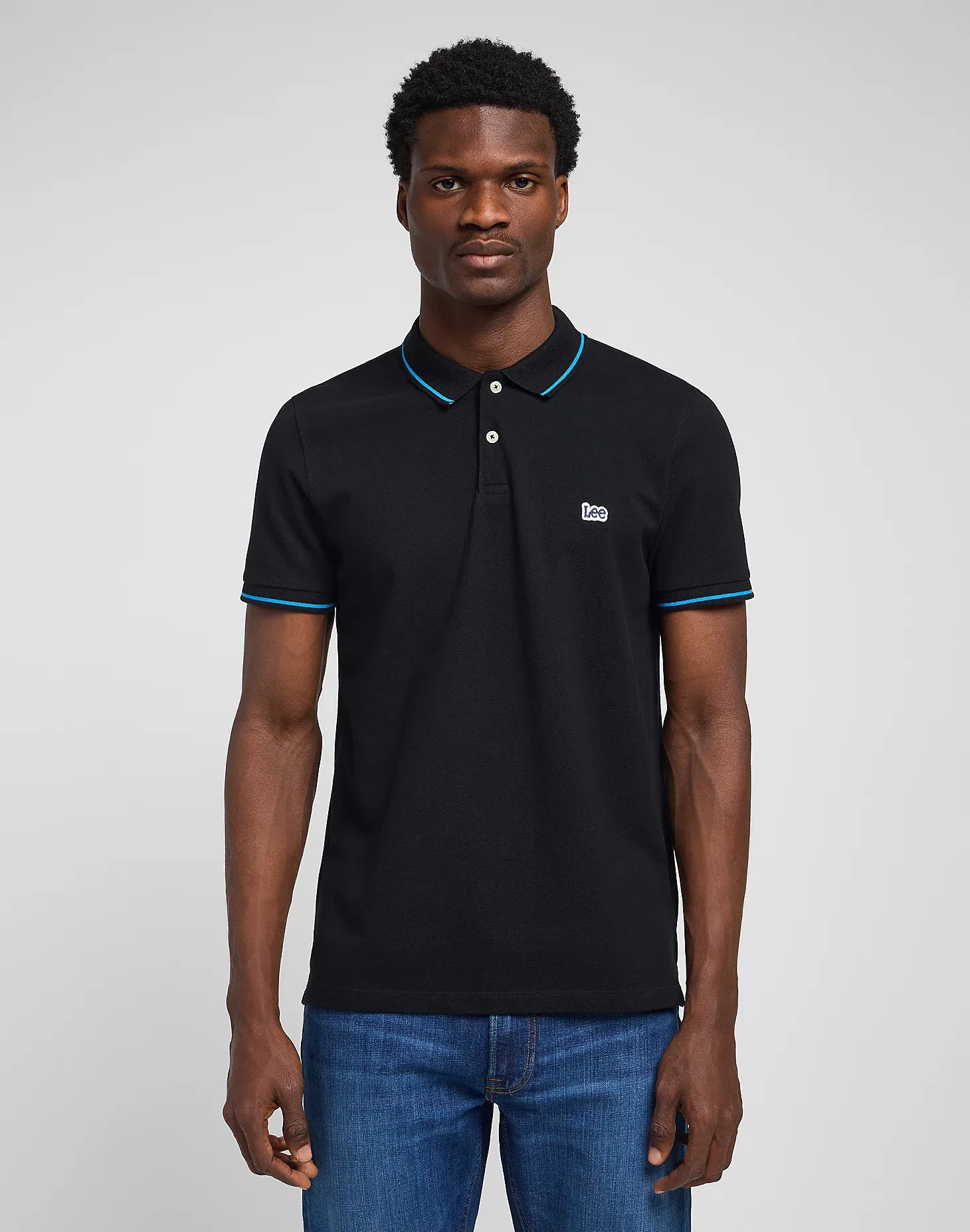 Tricouri si Polo - Lee Tricou Polo Negru Regular Barbati