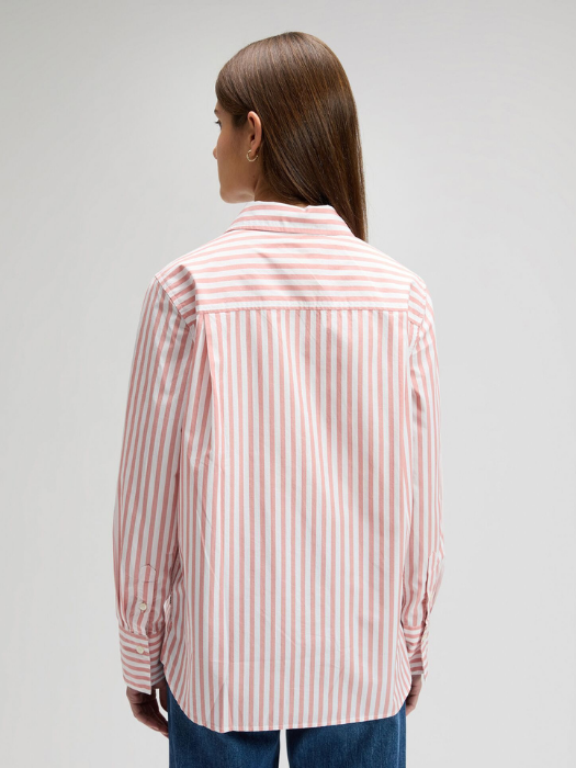 ЖЕНЩИНЫ - Lee Женская Рубашка Белая / Розовая Regular