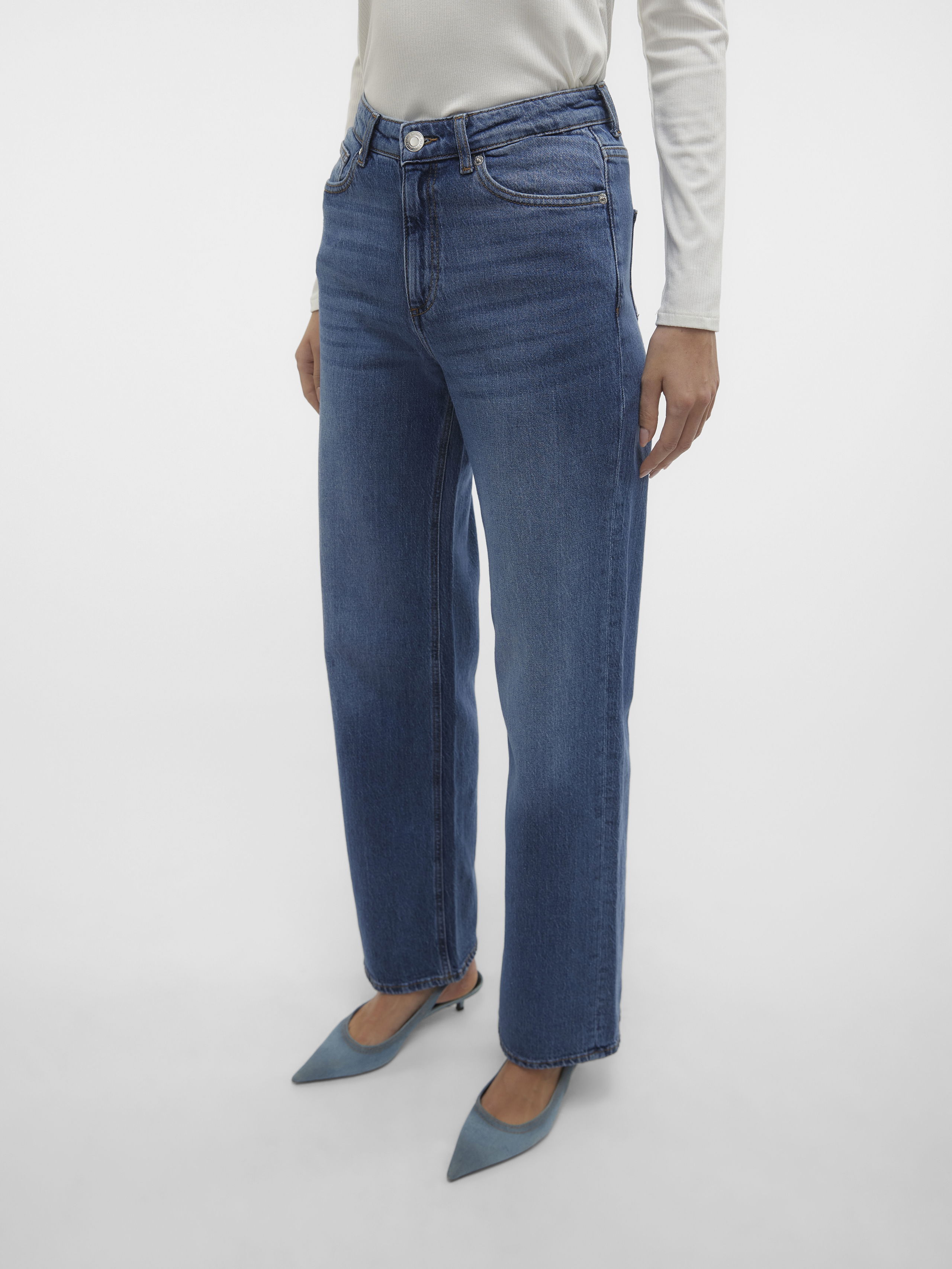 Wide Leg - Vero Moda Blugi Albastri TESSA Wide Femei