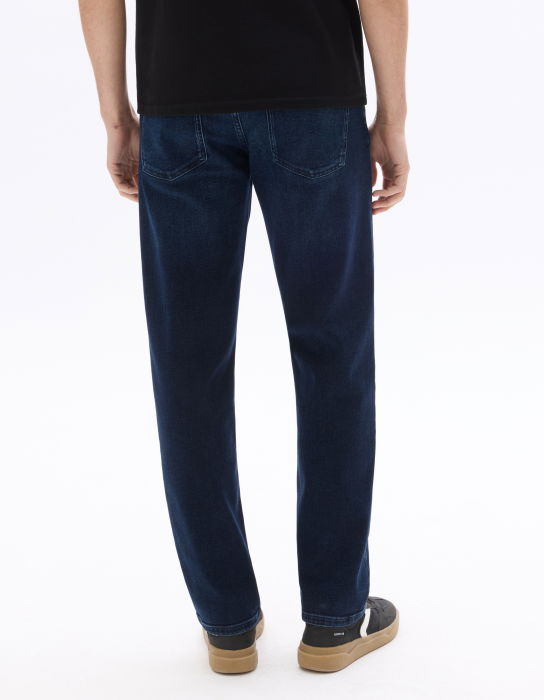 Blugi Albastru Închis Straight Barbati [3]