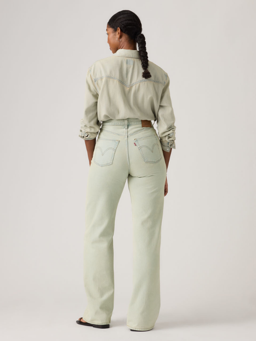 Blugi Albastri Ribcage Wide Leg Wide Leg Femei [5]