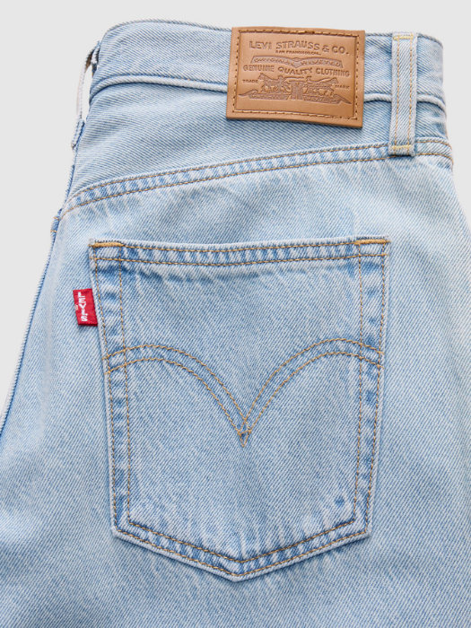 Blugi Albastri Ribcage Wide Leg Wide Leg Femei [7]