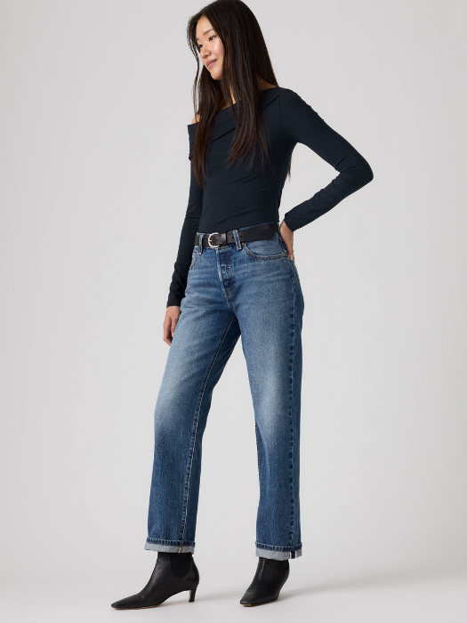 Blugi Albastri 501 90 Straight Femei [3]