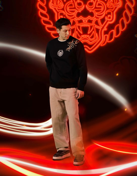 Мужской Свитшот Мужская Черная Толстовка Straight [2]