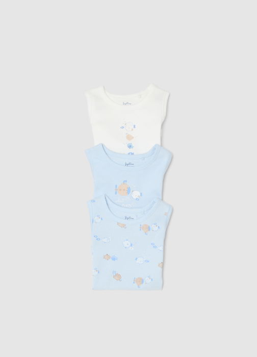 Body Maneca Scurta Light Blue Baieti 0-9 Luni [4]