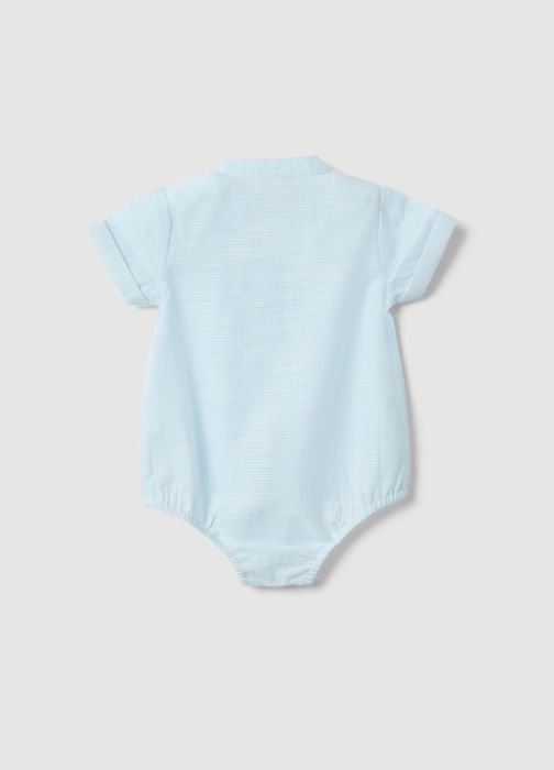 Body Maneca Scurta Lt Blue-Striped Off-White Baieti 0-9 Luni [2]