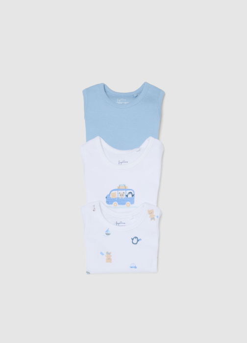 Body Maneca Scurta Soft Chambray Baieti 0-9 Luni [3]