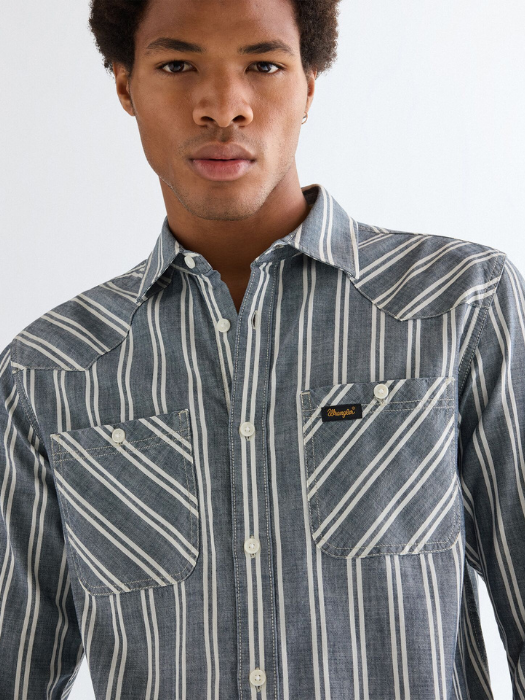 Мужская Рубашка Тёмная Серая Regular [3]