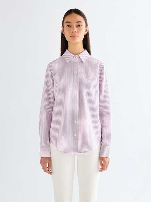 Camasa Alb/Lila Regular Femei [3]