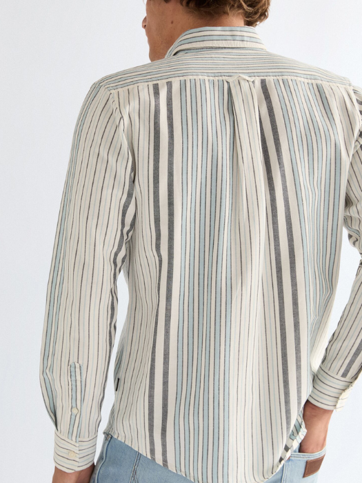 Мужская Рубашка Белая/Синяя Regular [5]