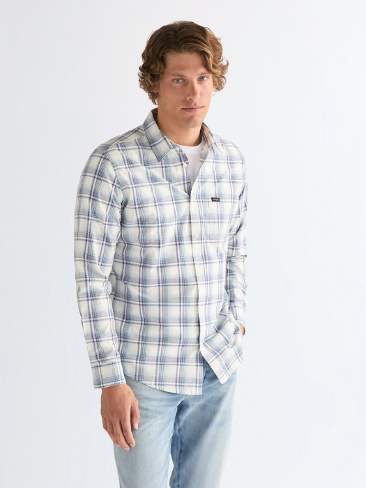 Мужская Рубашка Белая/Синяя Regular [2]