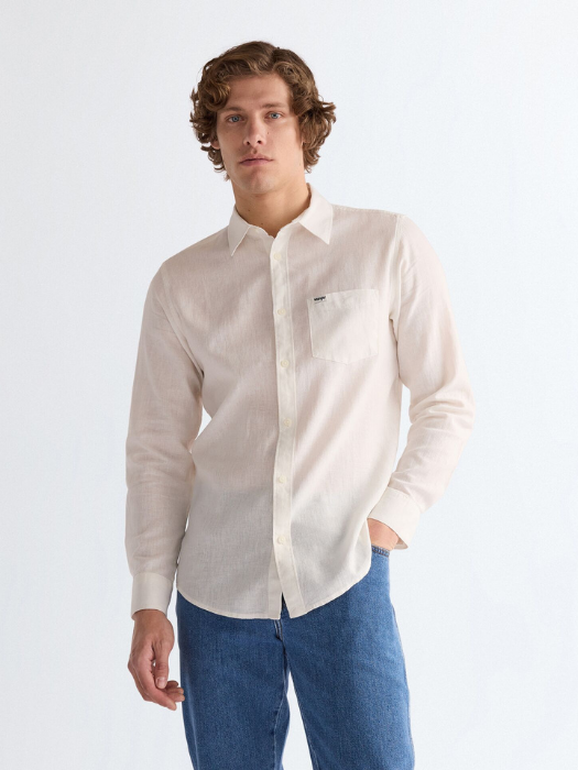 Мужская Рубашка Кремовая Regular [3]