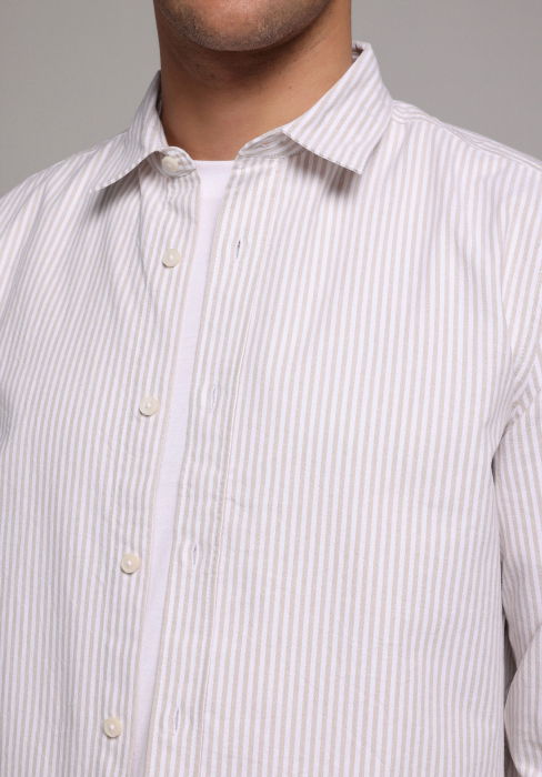 Мужская Рубашка Беживая Regular [3]