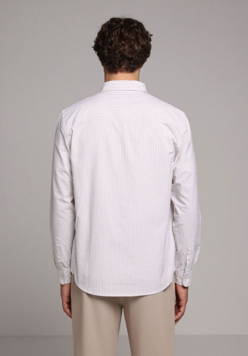 Мужская Рубашка Беживая Regular [4]