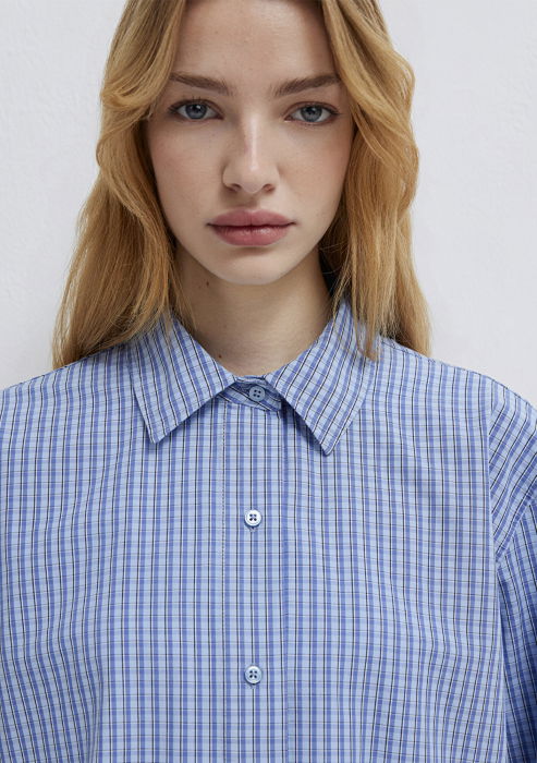 Женская Рубашка Синяя  [5]