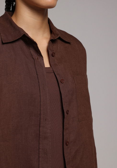 Женская Рубашка Коричневая  [5]