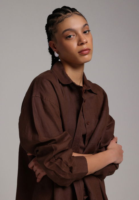 Женская Рубашка Коричневая  [2]