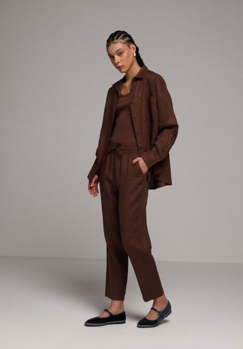 Женская Рубашка Коричневая  [4]