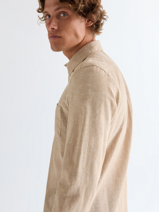 Мужская Рубашка Коричневая Regular [4]