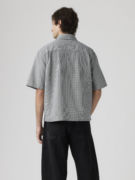 Camasa Cu Maneca Scurta Alba/Blue Relaxed Barbati [4]