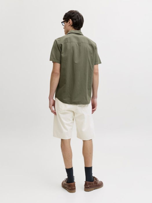 Camasa Cu Maneca Scurta Dusty Olive  Regular Barbati [4]