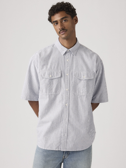 Camasa Cu Maneca Scurta Gri Loose Barbati [3]