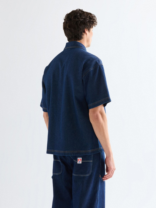 Мужская Рубашка С Коротким Рукавом Индиго Relaxed [3]
