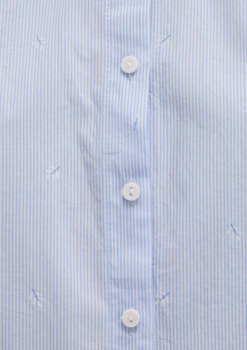 Женская Рубашка С Коротким Рукавом Голубая  [6]