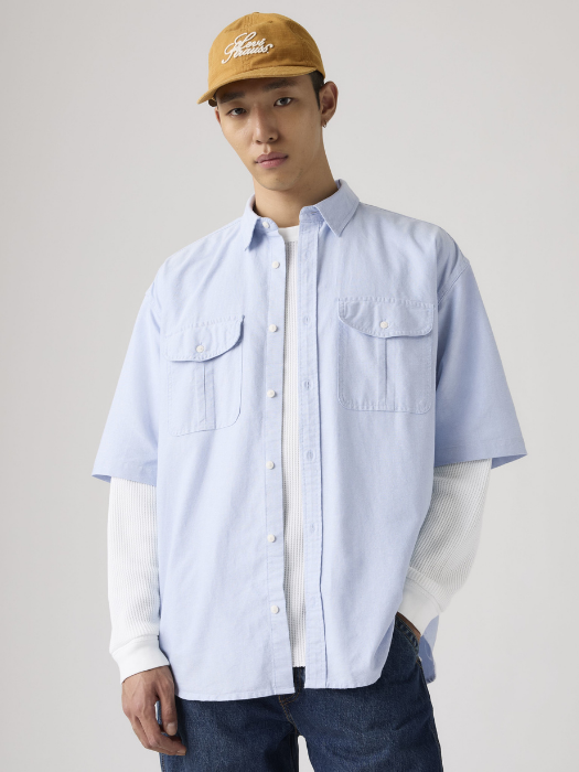 Camasa Cu Maneca Scurta Mavi Loose Barbati [3]